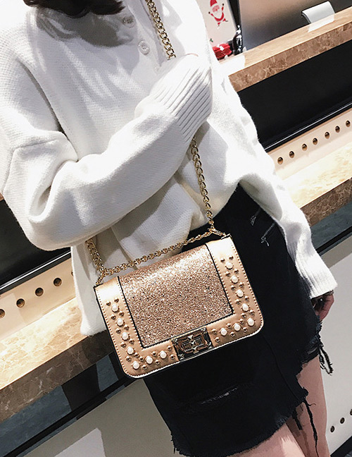 Fashion Gold Color Rivet Shape Decorated Bag