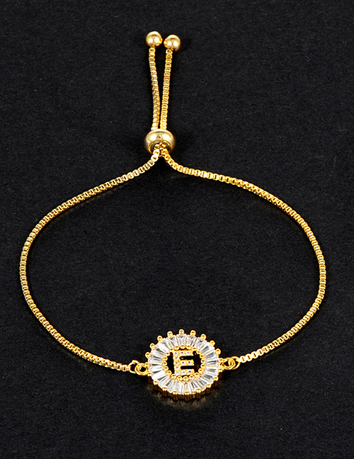 Fashion Gold Color E Letter Shape Decorated Bracelet