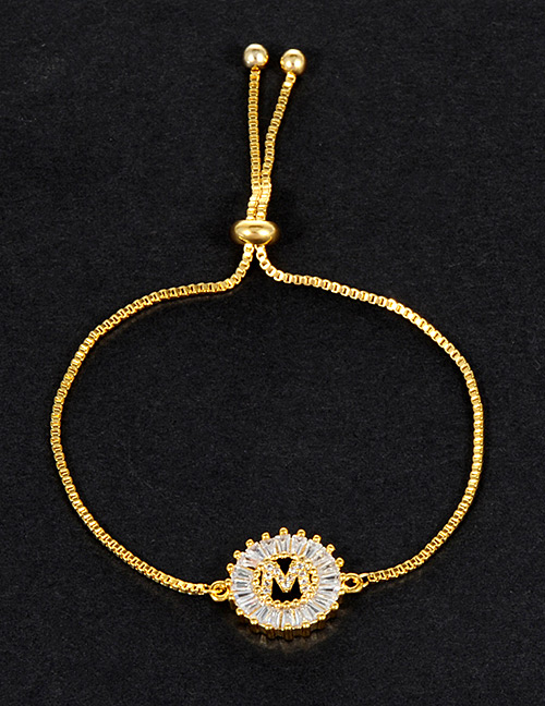 Fashion Gold Color M Letter Shape Decorated Bracelet