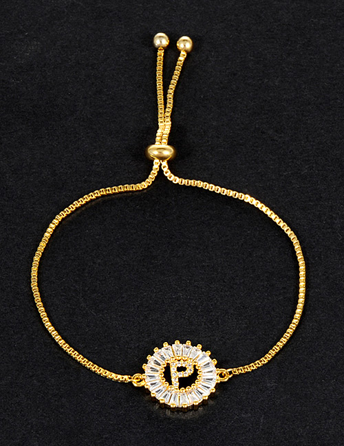 Fashion Gold Color P Letter Shape Decorated Bracelet