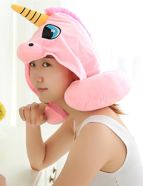 Lovely Pink Unicorn Shape Decorated Pillow