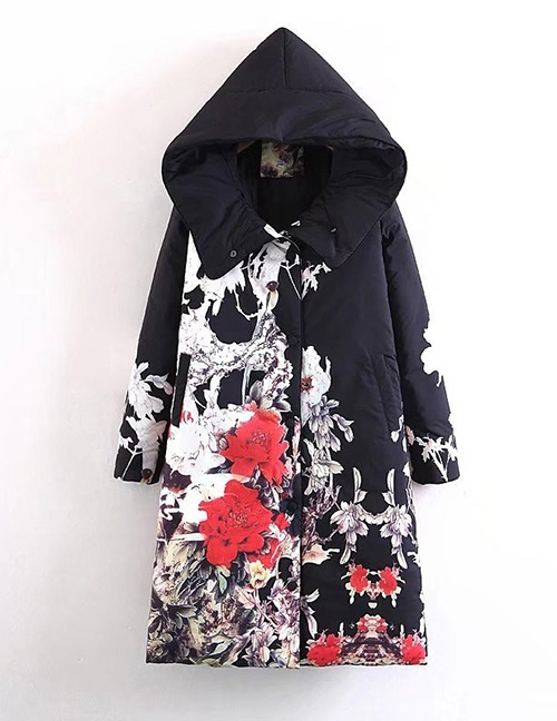 Fashion Black Flower Shape Decorated Cote
