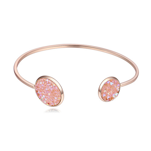 Elegant Pink Round Shape Design Opening Bracelet