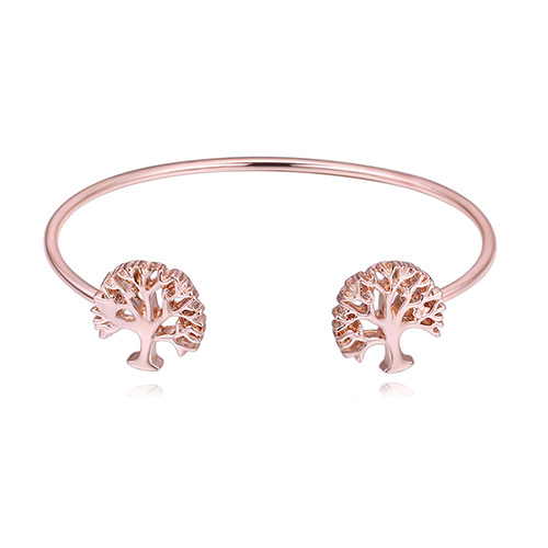Personality Rose Gold Tree Shape Decorated Pure Color Bracelet