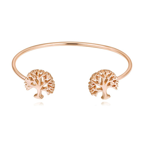 Personality Gold Color Tree Shape Decorated Pure Color Bracelet