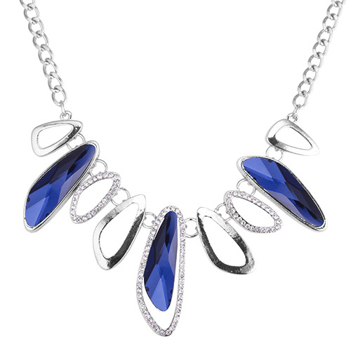 Elegant Blue Geometric Shape Design Simple Necklace
