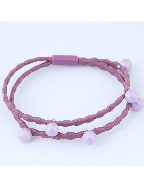 Sweet Pink Pearls Decorated Double Layer Hair Band