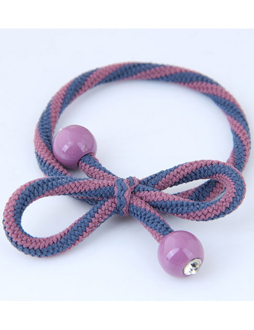 Sweet Pink+dark Blue Bowknot Shape Design Hair Band