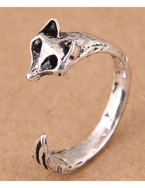 Vintage Antique Silver Fox Shape Design Opening Ring