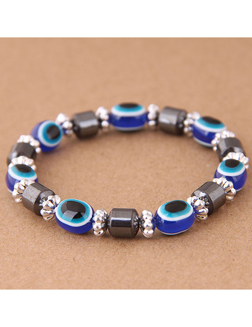 Fashion Sapphire Blue Eye Shape Decorated Bracelet