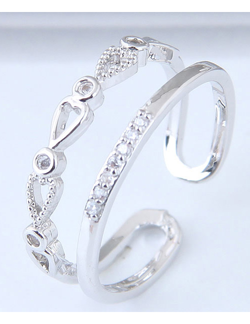 Fashion Silver Color Pure Color Decorated Ring