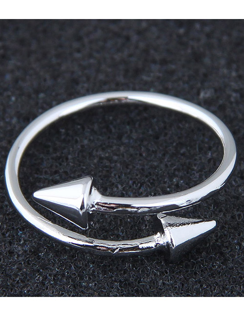 Fashion Silver Color Rivet Shape Decorated Ring