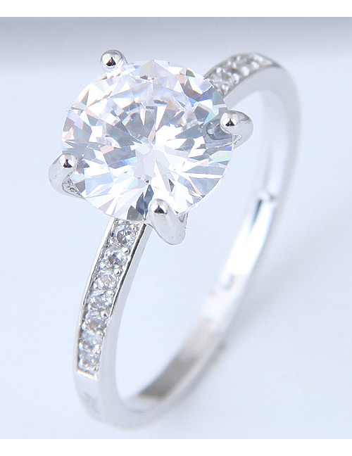 Fashion Silver Color Diamond Decorated Ring