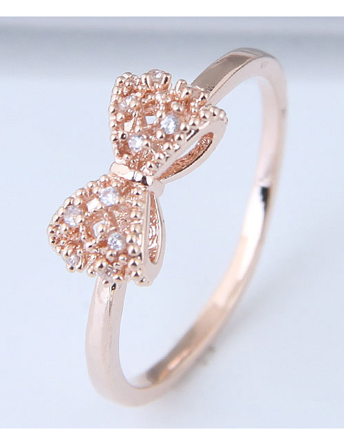 Fashion Gold Color Bowknot Shape Decorated Ring