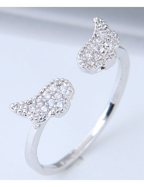 Fashion Silver Color Wing Shape Decorated Ring