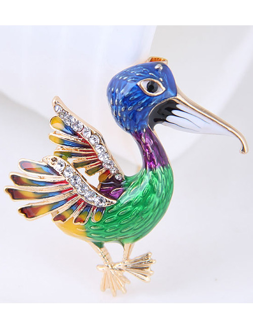 Fashion Multi-color Bird Shape Decorated Simple Brooch