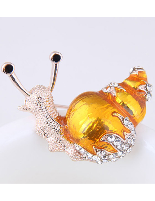 Fashion Yellow Snail Shape Decorated Simple Brooch