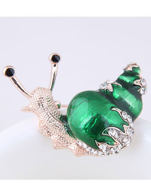 Fashion Green Snail Shape Decorated Simple Brooch