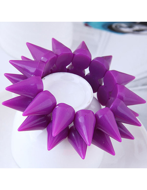 Fashion Purple Rivet Shape Design Pure Color Bracelet