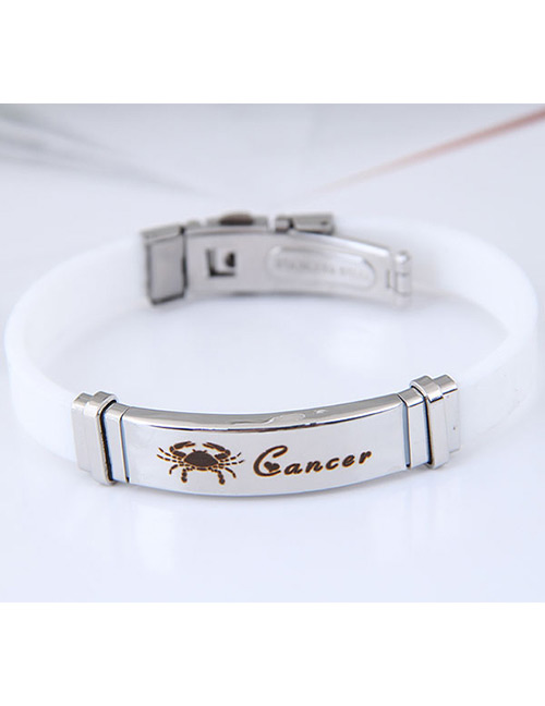 Fashion White Cancer Shape Pattern Decorated Bracelet