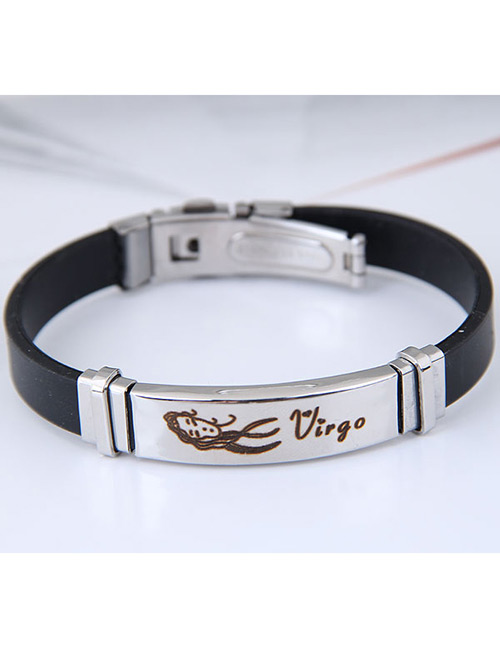 Fashion Black Virgo Shape Pattern Decorated Bracelet