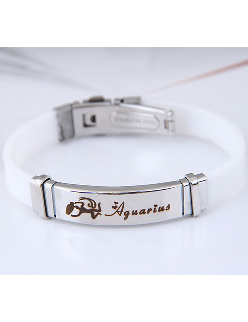 Fashion White Aquarius Shape Pattern Decorated Bracelet