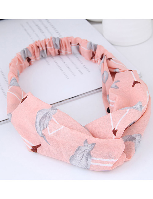 Sweet Pink Flamingo Pattern Decorated Wide Hair Band