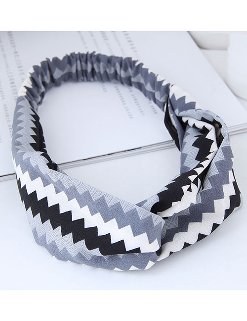 Fashion Gray+black Sawtooth Pattern Decorated Hairband