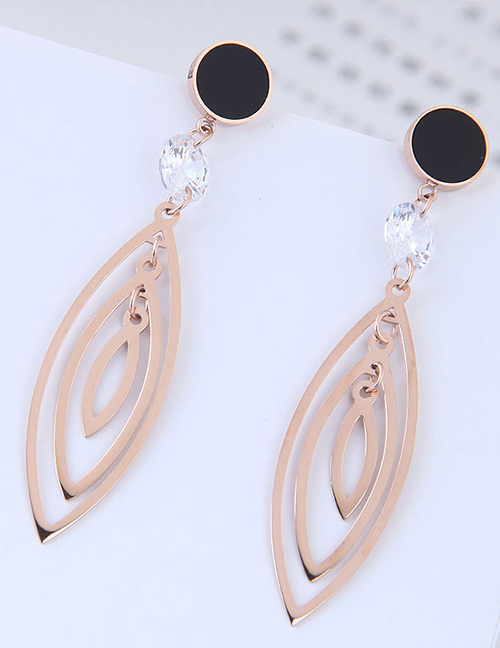 Fashion Rose Gold Hollow Out Design Earrings