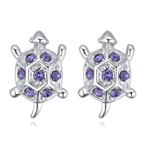 Fashion Purple Tortoise Shape Decorated Earrings