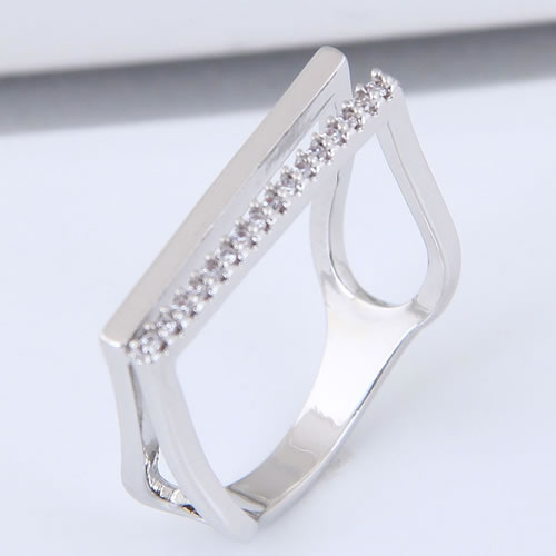 Fashion Silver Color Irregular Shape Design Pure Color Ring