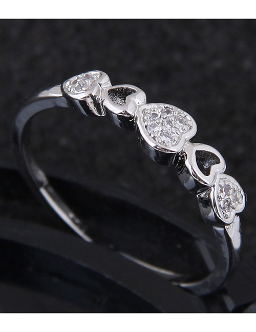 Fashion Silver Color Heart Shape Design Ring