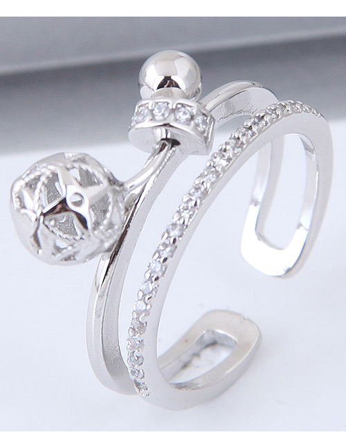 Fashion Silver Color Hollow Out Design Opening Ring