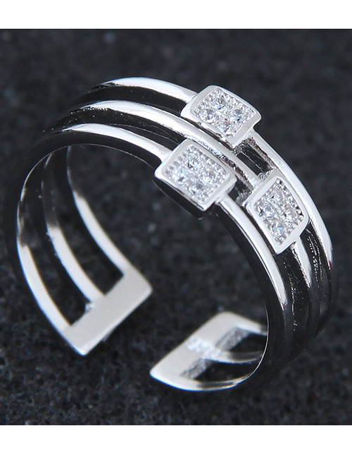 Fashion Silver Color Multi-layer Design Opening Ring