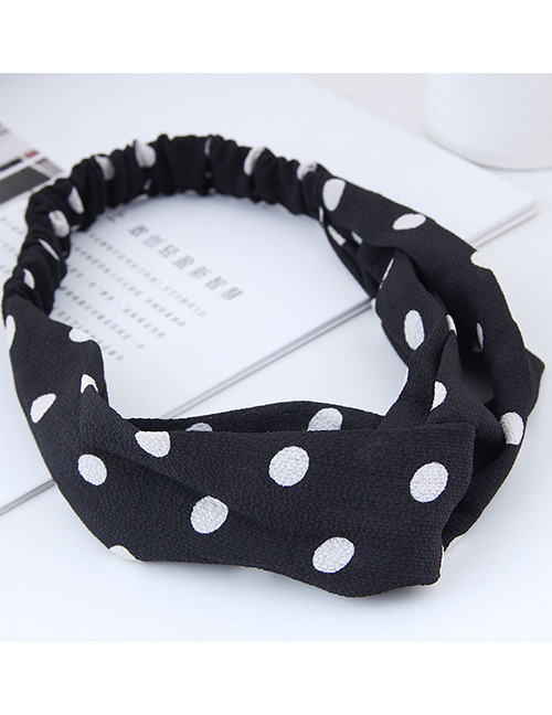 Fashion Black+white Spot Shape Decorated Headband