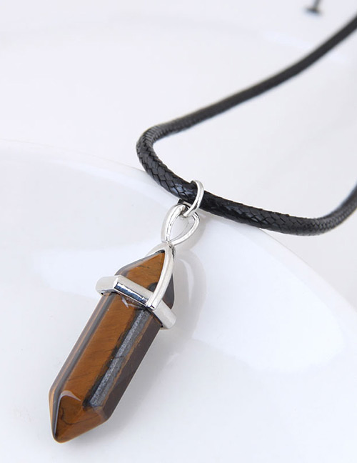 Simple Brown Bullet Shape Decorated Necklace