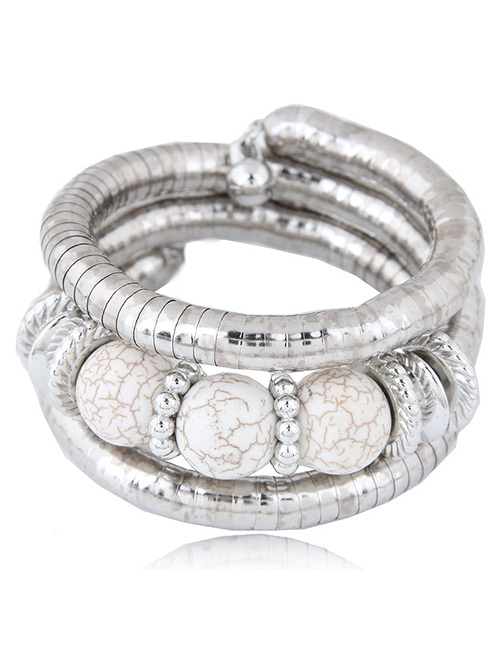 Fashion White Round Shape Decorated Bracelet