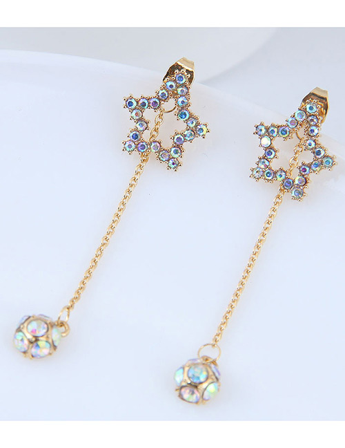 Fashion Gold Color Star Shape Decorated Tassel Earrings