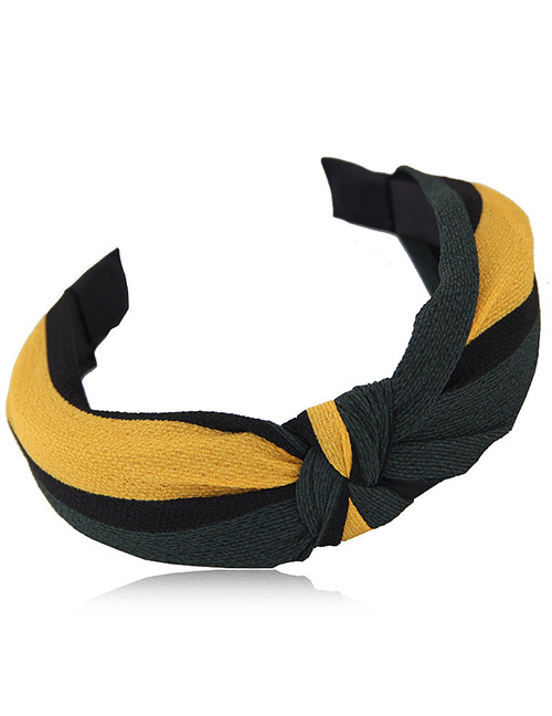 Fashion Yellow Stripe Pattern Decorated Hairband