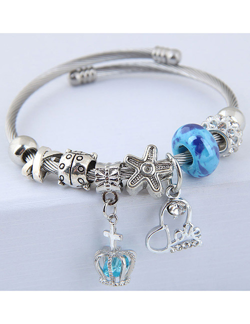 Fashion Blue Crown Shape Decorated Bracelet