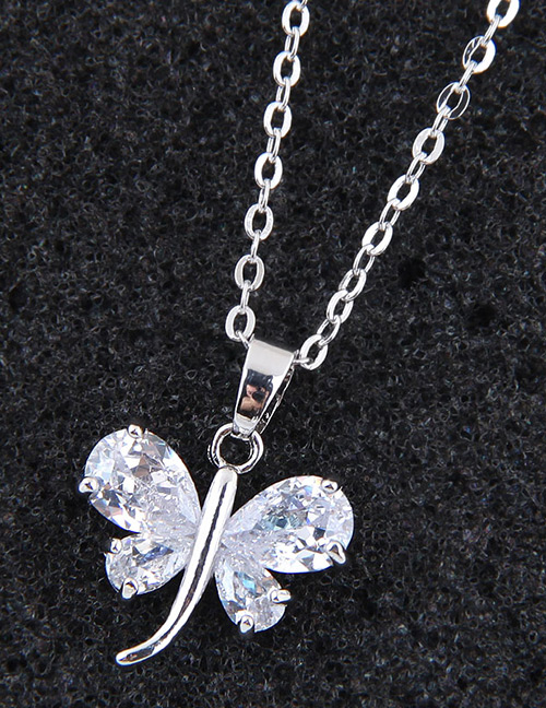Elegant Silver Color Dragonfly Shape Decorated Necklace