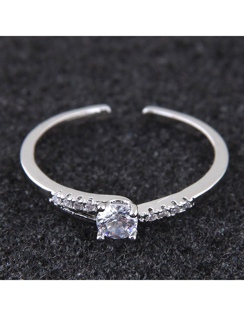 Elegant Silver Color Pure Color Design Opening Ring