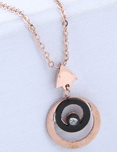 Fashion Rose Gold Triangle Shape Decorated Necklace