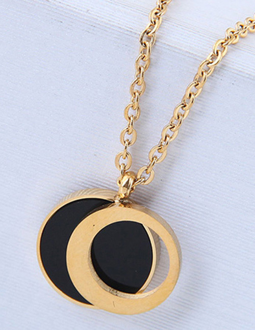 Fashion Gold Color+black Round Shape Decorated Necklace