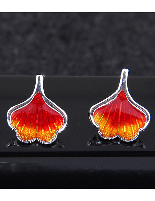 Sweet Red Shell Shape Decorated Earrings