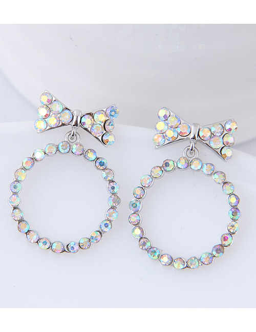 Simple Multi-color Bowknot Shape Decorated Earrings