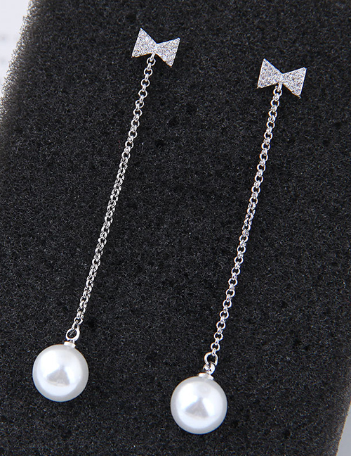 Fashion White Bowknot Shape Decorated Earrings