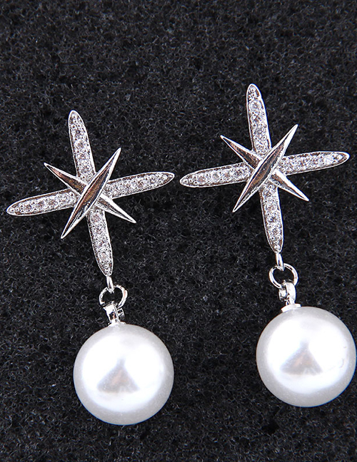 Fashion White Pearl Decorated Pure Color Earrings