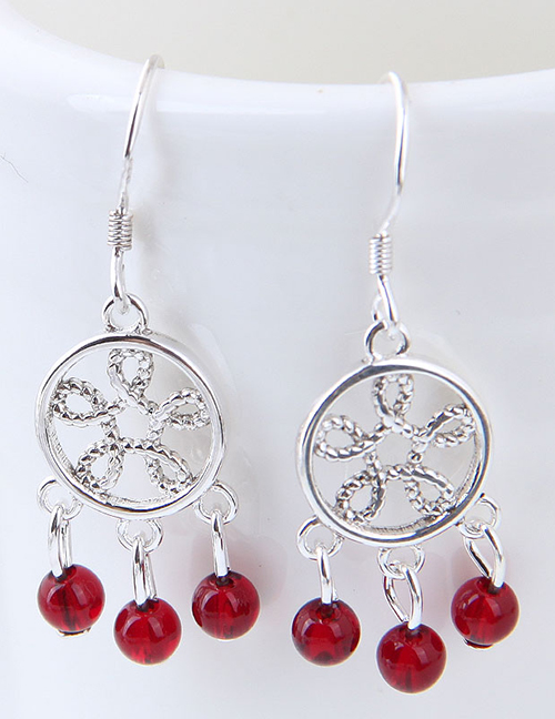 Fashion Silver Color Hollow Out Design Pure Color Earrings