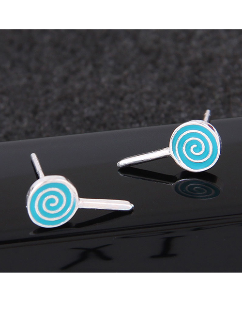 Fashion Blue Lollipop Shape Decorated Earrings